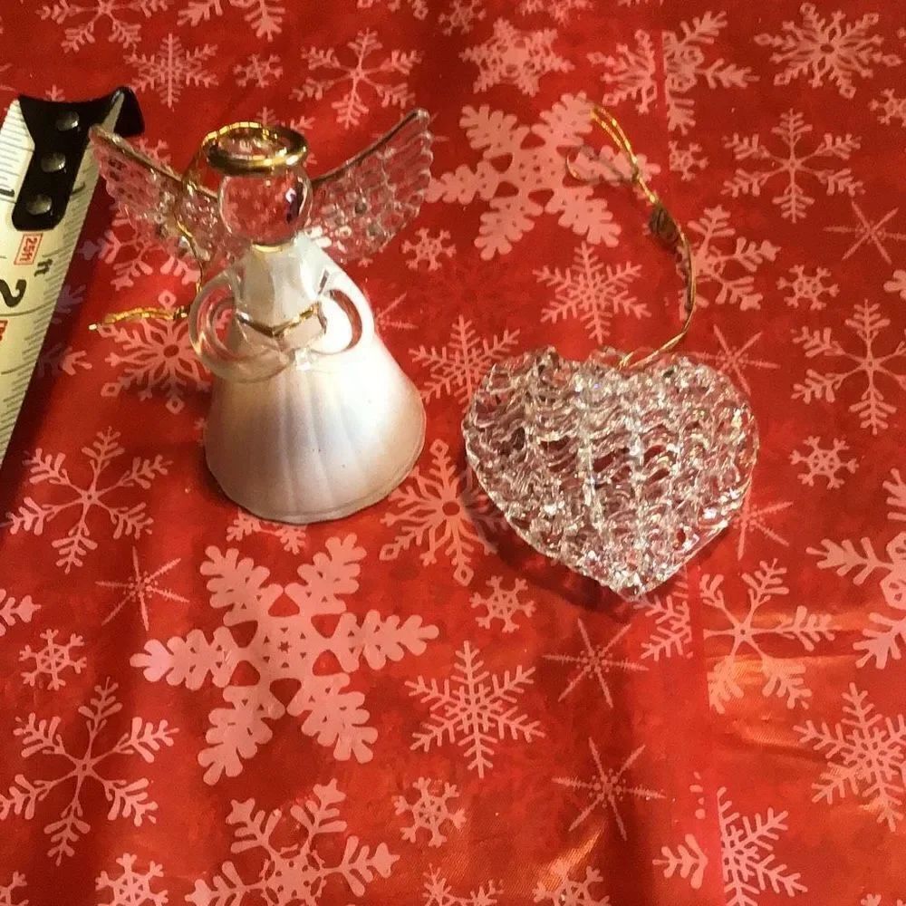 Pair of hand blown glass ornaments